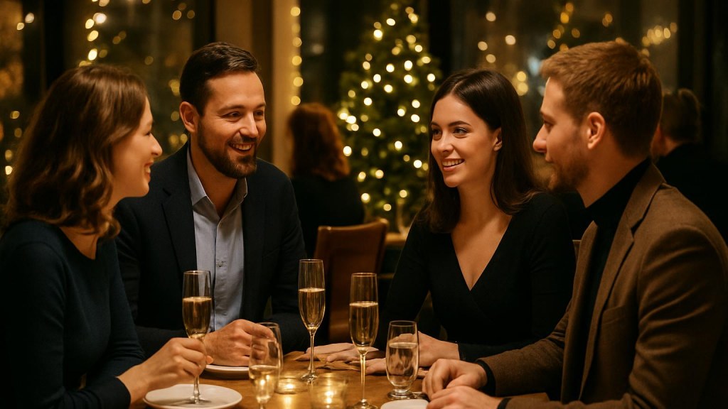 Capodanno single a Salerno: cenone, serata e nuove conoscenze Gruppo di adulti in contesto conviviale per Capodanno